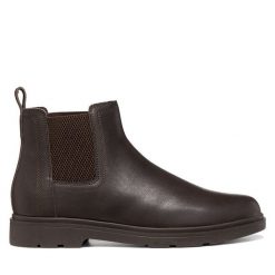 Sztyblety Geox. Brązowe sztyblety Geox, bez wzorów, bez obcasa, bez zapięcia. Za 639.99 zł.