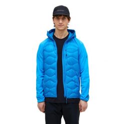 Kurtka Peak Performance puchowa męska Helium Down Hybrid Hood niebieska - M. Niebieskie kurtki Peak Performance, m, bez wzorów, z puchu, bez kaptura. Za 1,039.00 zł.