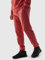 4F Spodnie dresowe w kolorze czerwonym rozmiar: L. Czerwone spodnie treningowe długie 4F, l, bez wzorów, z dresówki. Za 97.51 zł.