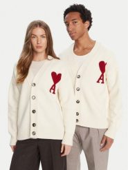 AMI Paris Kardigan BFUKC006.018 Écru Regular Fit. Swetry rozpinane AMI PARIS, m, bez wzorów, z wełny, bez kołnierzyka, bez ramiączek. Za 1,829.00 zł.