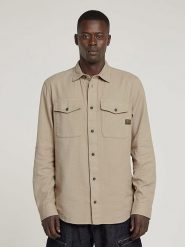 G-Star Koszula - Slim fit - w kolorze beżowym rozmiar: XL. Brązowe koszule G-Star, xl, bez wzorów, z bawełny, bez kołnierzyka, bez ramiączek. Za 187.96 zł.