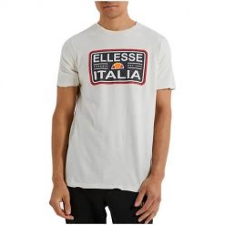 Koszulka sportowa męska Ellesse Benzina. Białe t-shirty sportowe Ellesse, bez wzorów, z bawełny, bez ramiączek. Za 261.00 zł.