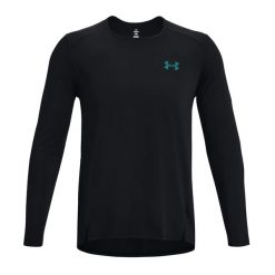 Koszulka fitness męska Under Armour Armourprint z długim rękawem. Czarne bluzy Under Armour, m, bez wzorów, bez kaptura. Za 119.99 zł.