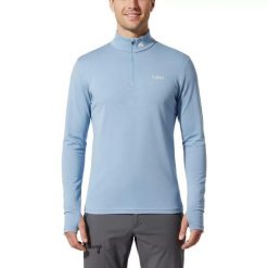 Finn Zip 210 dla mężczyzn – techniczna warstwa podstawowa z wełny merynosowej. Niebieskie bluzy FJORK MERINO, na zimę, m, bez wzorów, z wełny, bez kaptura. W wyprzedaży za 229.00 zł.