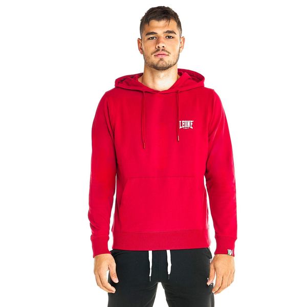 Bluza z bawełna z kaptur na czas wolny na co dzień. Czerwone bluzy LEONE 1947 APPAREL, bez wzorów, z bawełny, bez kaptura. W wyprzedaży za 181.87 zł.