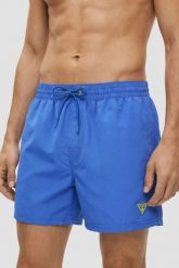 GUESS Granatowe którkie męskie kąpielówki New Basic, Rozmiar M. Niebieskie kąpielówki Guess, l, z aplikacjami. Za 259.99 zł.