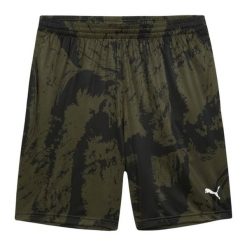 Męskie Spodenki Train All Day Z Nadrukiem Na Całej Powierzchni. Zielone szorty Puma, m, bez wzorów, sportowe. Za 198.99 zł.
