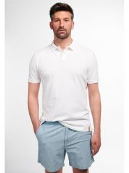 Eterna Koszulka polo w kolorze białym rozmiar: 46. Białe koszulki polo Eterna, bez wzorów, z bawełny, bez kołnierzyka, bez ramiączek. Za 66.00 zł.