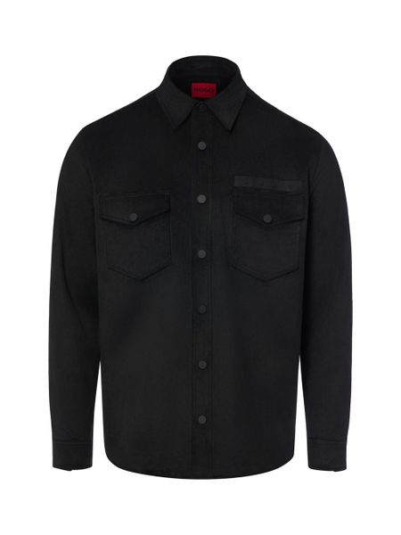HUGO koszula z weluru Mężczyźni Regular Fit czarny, S. Czarne koszule Hugo, m, bez wzorów, z weluru, bez kołnierzyka, bez ramiączek. Za 799.95 zł.