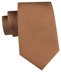 Krawat Męski -Angelo di Monti- 7 cm, Jednokolorowy, Satynowy - Jasny Brąz. Krawaty i muchy Angelo di Monti, bez wzorów, z satyny. Za 49.99 zł.