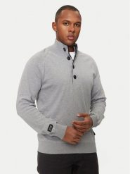 INDICODE Sweter Khalip 35-772 Szary Regular Fit. Szare swetry rozpinane INDICODE, m, bez wzorów, z bawełny, bez kołnierzyka, bez ramiączek. Za 159.99 zł.