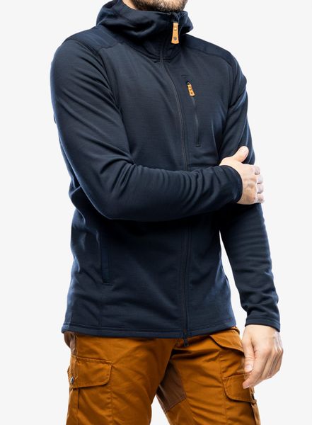Bluza z kapturem męska Fjallraven Keb Fleece Hoodie. Niebieskie bluzy z kapturem Fjällräven, m, bez wzorów, z elastanu, z kapturem. Za 1,131.25 zł.