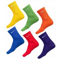 Skarpety Nike Everyday Cushioned 6 par kolorowe. Brązowe skarpety Nike, bez wzorów. Za 106.00 zł.