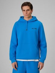 4F Bluza dresowa regular z kapturem męska 4F x Robert Lewandowski - niebieska L. Niebieskie bluzy z kapturem 4F, l, bez wzorów, z bawełny, z kapturem. Za 249.99 zł.
