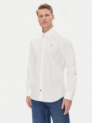 Tommy Hilfiger Koszula MW0MW38658 Biały Slim Fit. Białe koszule Tommy Hilfiger, m, bez wzorów, z bawełny, bez kołnierzyka, bez ramiączek. Za 259.99 zł.