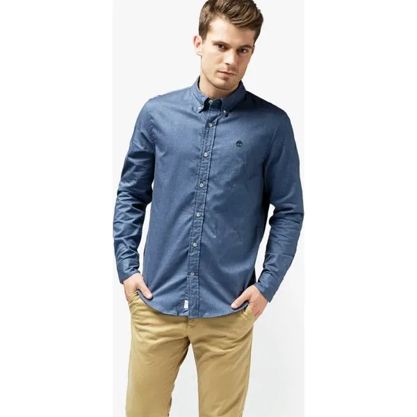 Timberland Koszula Ls Back River Lightweight Flannel Slim , granatowy, rozmiar M. Niebieskie koszule Timberland, m, bez wzorów, z bawełny, bez kołnierzyka, bez ramiączek. W wyprzedaży za 259.99 zł.