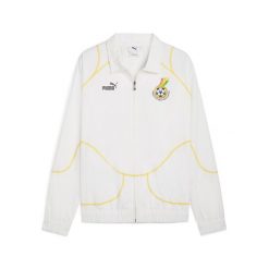 Męska kurtka dresowa Ghana ftblStatement PUMA White Pelé Yellow. Białe kurtki Puma, m, z aplikacjami, z dresówki, bez kaptura, do biegania. Za 459.00 zł.