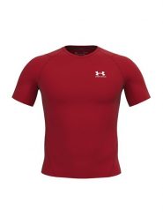 Under Armour Koszulka funkcyjna "Comp" w kolorze czerwonym rozmiar: L. Czerwone t-shirty sportowe Under Armour, bez wzorów, z materiału, bez ramiączek, outdoorowe. Za 91.34 zł.
