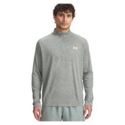 Koszulka Treningowa Męska Under Armour Szybkoschnąca Lekka UA Tech Zip. Szare bluzy Under Armour, m, bez wzorów, bez kaptura. Za 189.99 zł.