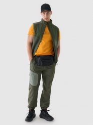 4F Spodnie casual męskie - oliwkowe/khaki XL. Brązowe spodnie materiałowe 4F, na co dzień, l, bez wzorów, z bawełny, casualowe. W wyprzedaży za 79.99 zł.