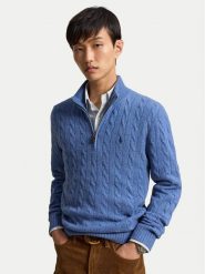 Polo Ralph Lauren Sweter 710876766501 Niebieski Regular Fit. Niebieskie swetry rozpinane Polo Ralph Lauren, l, bez wzorów, z wełny, bez kołnierzyka, bez ramiączek. Za 1,199.00 zł.