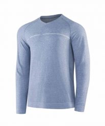 Koszulka męska z długim rękawem do spania z dodatkiem lnu Brubeck COMFORT NIGHT. Niebieskie piżamy Brubeck, l, bez wzorów, z dzianiny, bez ramiączek. Za 129.99 zł.