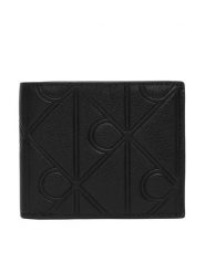 Calvin Klein Portfel Xl Emblem Aop Emboss Ew Billfold LV04D1177G Czarny. Czarne portfele CALVIN KLEIN, bez wzorów, ze skóry. Za 289.99 zł.
