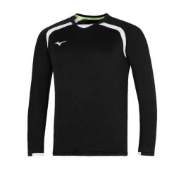 Dżersej z długim rękawem Mizuno Team RB. Czarne bluzki z długim rękawem Mizuno, bez wzorów, z dżerseju, bez kołnierzyka, bez ramiączek. Za 158.00 zł.