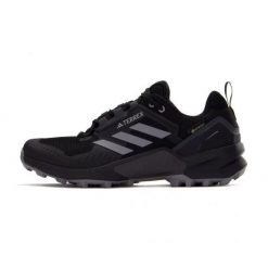 Buty adidas Terrex Swift R3 Gtx M HR1310 czarne. Czarne buty turystyczne bez wzorów, z gore-texu, bez zapięcia, wspinaczkowe, adidas terrex, gore-tex. Za 937.32 zł.