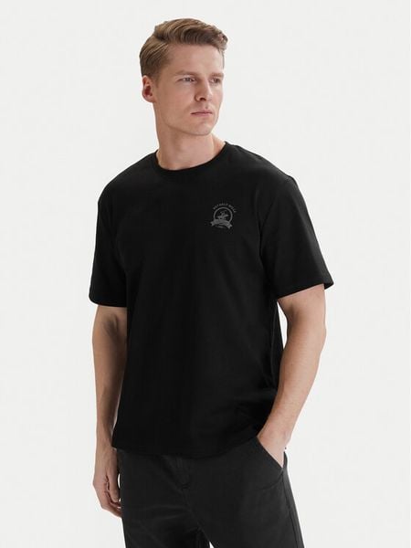 Beverly Hills Polo Club T-Shirt W126-BHMTS-1021-48X Czarny Regular Fit. Czarne koszulki polo Beverly Hills Polo Club, m, bez wzorów, z bawełny, bez kołnierzyka, bez ramiączek. Za 89.99 zł.
