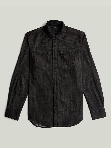 G-Star Koszula - Slim fit - w kolorze czarnym rozmiar: XXL. Czarne koszule G-Star, xxl, bez wzorów, z bawełny, bez kołnierzyka, bez ramiączek. Za 309.95 zł.