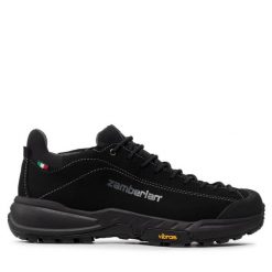 Trekkingi Zamberlan. Czarne buty trekkingowe Zamberlan, bez wzorów, z gore-texu, bez zapięcia. Za 669.99 zł.