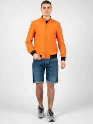 Geox Kurtka "Vincit Bomber" | M2520D T2473 | Mężczyzna | Pomarańczowy. Brązowe kurtki Geox, m, bez wzorów, z bawełny, bez kaptura. W wyprzedaży za 359.00 zł.