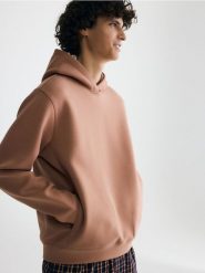 Bluza regular z kapturem - kremowy. Białe bluzy z kapturem Reserved, l, bez wzorów, z dzianiny, z kapturem. Za 149.99 zł.