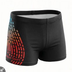 Kąpielówki męskie bokserki na basen spodenki pływackie Aqua-Sport Cosmo II Wave. Czarne krótkie spodenki sportowe AQUA-SPORT, m, bez wzorów, z elastanu. Za 36.98 zł.