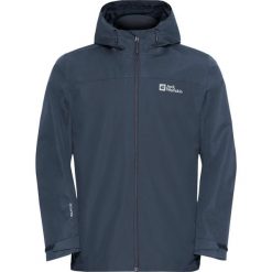 Kurtka trekkingowa męska Jack Wolfskin Taubenberg. Niebieskie kurtki Jack Wolfskin, m, bez wzorów, z materiału, z kapturem. Za 1,097.00 zł.