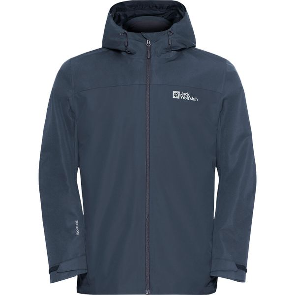 Kurtka w góry męska Jack Wolfskin Taubenberg. Niebieskie kurtki Jack Wolfskin, l, bez wzorów, z materiału, z kapturem. Za 1,121.00 zł.