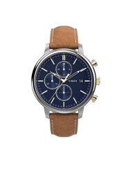 Timex Zegarek Chicago Chronograph 45mm TW2U39000 Brązowy. Brązowe, cyfrowe zegarki Timex. Za 529.99 zł.