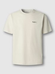 Pepe Jeans Koszulka "Contrast" w kolorze kremowym rozmiar: XL. Brązowe bezrękawniki Pepe Jeans, xl, bez wzorów, z bawełny, bez kołnierzyka, bez ramiączek. Za 87.81 zł.