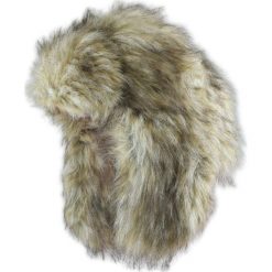 Czapka z Nausznikami, Beżowa z Futerkiem, Zimowa, Ciepła, Męska -JAREK. Brązowe czapki zimowe Jarek, bez wzorów, z futra. Za 85.00 zł.