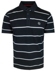 Koszulka Polo, Męska - Pako Jeans - Granatowa w Białe Prążki. Niebieskie koszulki polo Pako Jeans, m, bez wzorów, z bawełny, bez kołnierzyka, bez ramiączek. Za 119.00 zł.