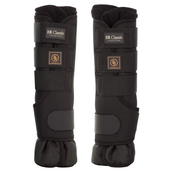 Zamknięte przednie getry dla koni BR Equitation Classic. Czarne legginsy długie sportowe BR, l, bez wzorów, z gumy, do jazdy konnej. Za 256.00 zł.