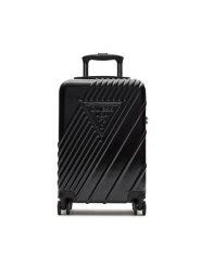 Guess Walizka kabinowa TMH926 59830 Czarny. Czarne walizki Guess, z aplikacjami, z tworzywa sztucznego. Za 499.99 zł.