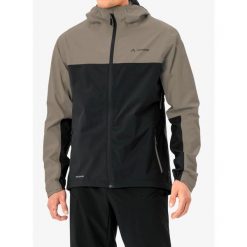 Kurtka przeciwdeszczowa męska Vaude Moab Rain Jacket. Czarne kurtki Vaude, m, bez wzorów, bez kaptura. Za 671.99 zł.