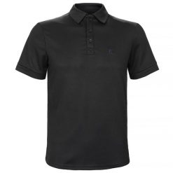 Koszulka polo z krótkim rękawem męska King Equestrian Edwin 23AW. Czarne koszulki polo sportowe KING EQUESTRIAN, l, bez wzorów, bez kołnierzyka, bez ramiączek, do jazdy konnej. Za 194.99 zł.