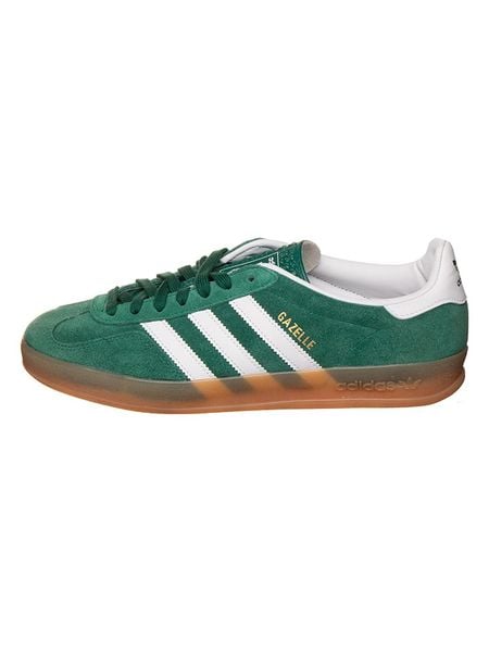 Adidas Skórzane sneakersy "Gazelle" w kolorze zielonym rozmiar: 37 1/3. Zielone buty sportowe casual Adidas, bez wzorów, bez zapięcia. Za 310.38 zł.