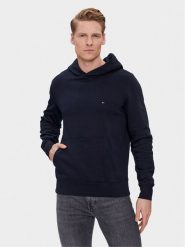 Tommy Hilfiger Bluza Flag Logo MW0MW34266 Granatowy Regular Fit. Niebieskie bluzy Tommy Hilfiger, l, bez wzorów, z bawełny, bez kaptura. Za 219.99 zł.