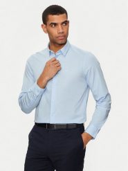Calvin Klein Koszula K10K110856 Niebieski Slim Fit. Niebieskie koszule CALVIN KLEIN, m, bez wzorów, z bawełny, bez kołnierzyka, bez ramiączek. Za 219.99 zł.