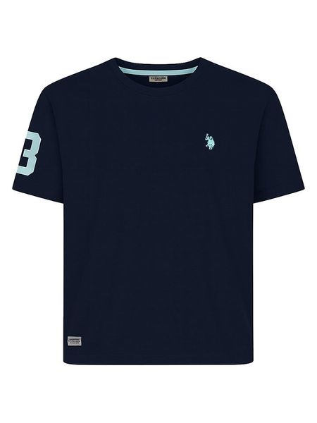 U.S. Polo Assn. Koszulka w kolorze granatowym rozmiar: XL. Niebieskie bezrękawniki U.S. Polo Assn., s, bez wzorów, z bawełny, bez kołnierzyka, bez ramiączek. Za 107.86 zł.