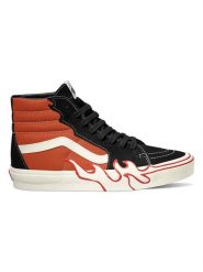 Vans Skórzane sneakersy "SK8-Hi Flame" w kolorze czarno-czerwonym rozmiar: 42. Czarne buty sportowe casual Vans, bez wzorów, bez zapięcia. Za 172.08 zł.